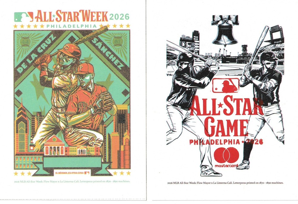 2026 MLB All-Star Philadelphia Flow Mayor Letterpress Postcard Set La Linterna