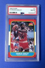 1986 Fleer Charles Oakley Chicago Bulls #81 PSA 8 NM-MT