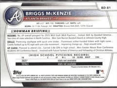 2025 BOWMAN DRAFT 1ST BRIGGS MCKENZIE ATLANTA BRAVES #BD-81