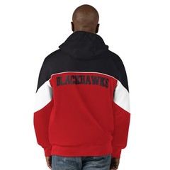 Men&rsquo;s Starter Red/Black Chicago Blackhawks Power Forward Full-Zip Hoodie