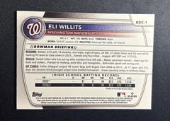 2025 Bowman Chrome Eli Willits 1st Blue Mojo Refractor /150 Nationals #BDC-1