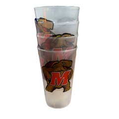 Maryland Terrapins NCAA 12oz Plastic Tumblers College Pride Set Of Four 4 New