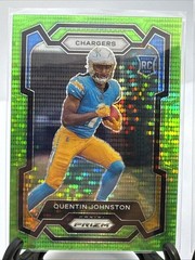 2023 Quentin Johnston Prizm Green Pulsar Rookie & Quentin Johnston Donruss Elite
