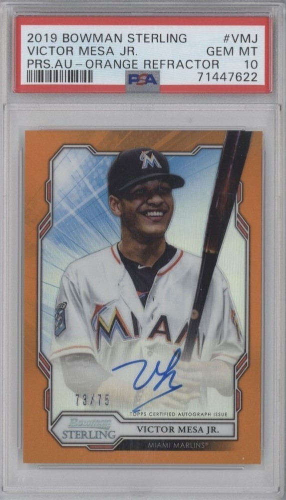PSA 10- VICTOR MESA JR 2019 Bowman Sterling AUTO ORANGE REFRACTOR RC 73/75 #VMJ