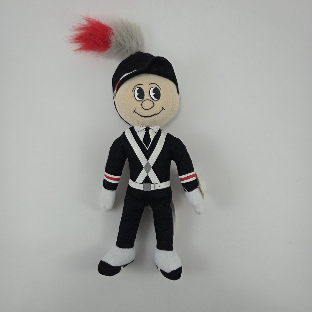 Ohio State University Buckeyes Buddy Band Plush Beanbag 1990s, 9 inches