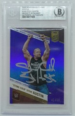 Stone Cold Steve Austin Signed 2023 Donruss Elite WWE Status #105 BAS COA #d /80