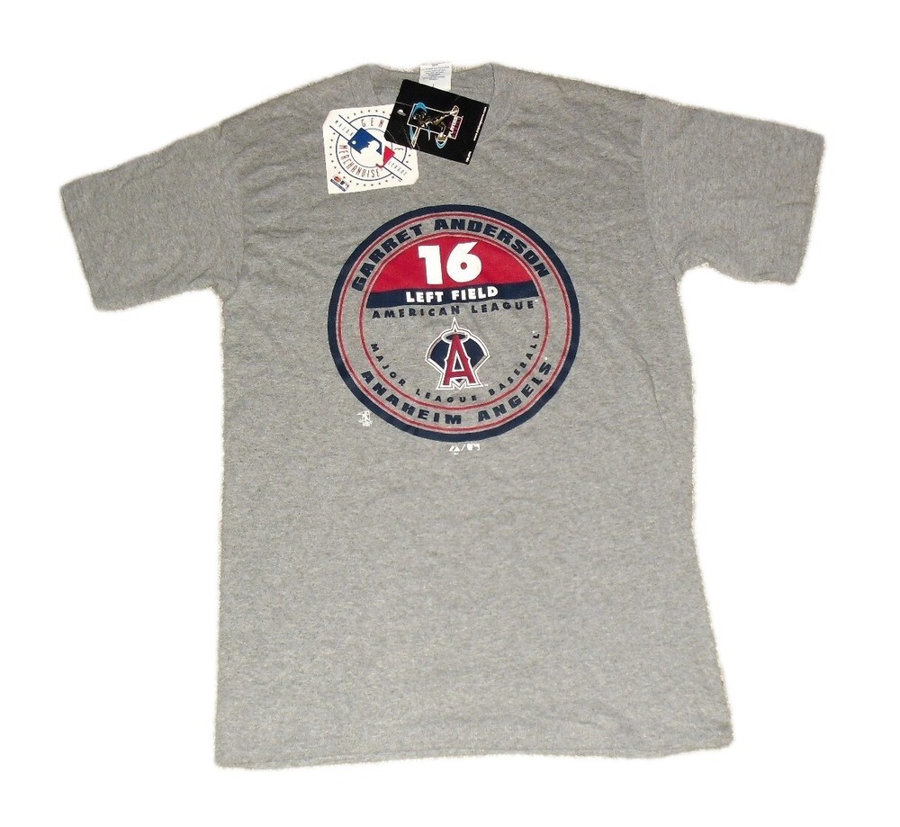 Garret Anderson Anaheim Angels Vintage Majestic Mens T-shirt Sz. Medium New Mlb