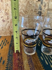 Pair Of 2 Orleans Saints Coca-Cola Soda Glass NFL Football Vintage COKE