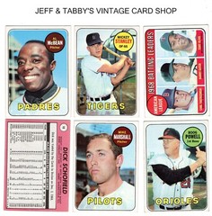1969 TOPPS BASEBALL 1 TO 219 / SEE DROP DOWN MENU FOR CARD YOU WILL RECEIVE.