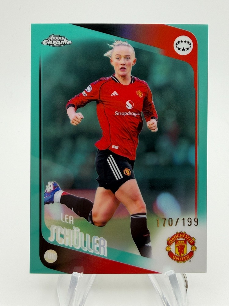 2025-26 Topps Chrome UEFA Women&rsquo;s LEA SCHULLER Aqua Refractor /199 #66