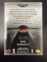 2008-09 Upper Deck Black Brad Daugherty #A2-BD /50 Auto *READ*