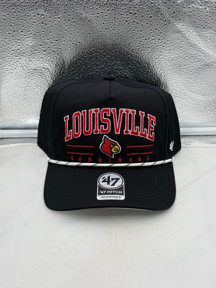 Louisville Cardinals NCAA &rsquo;47 Brand Black Hitch Rope Adjustable Snapback Hat