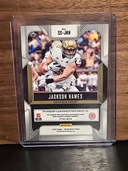 jackson hawes rookie autograph, red cracked ice prizm, rare, value
