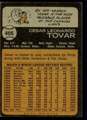 1973 Topps Cesar Tovar 405a Philadelphia Phillies
