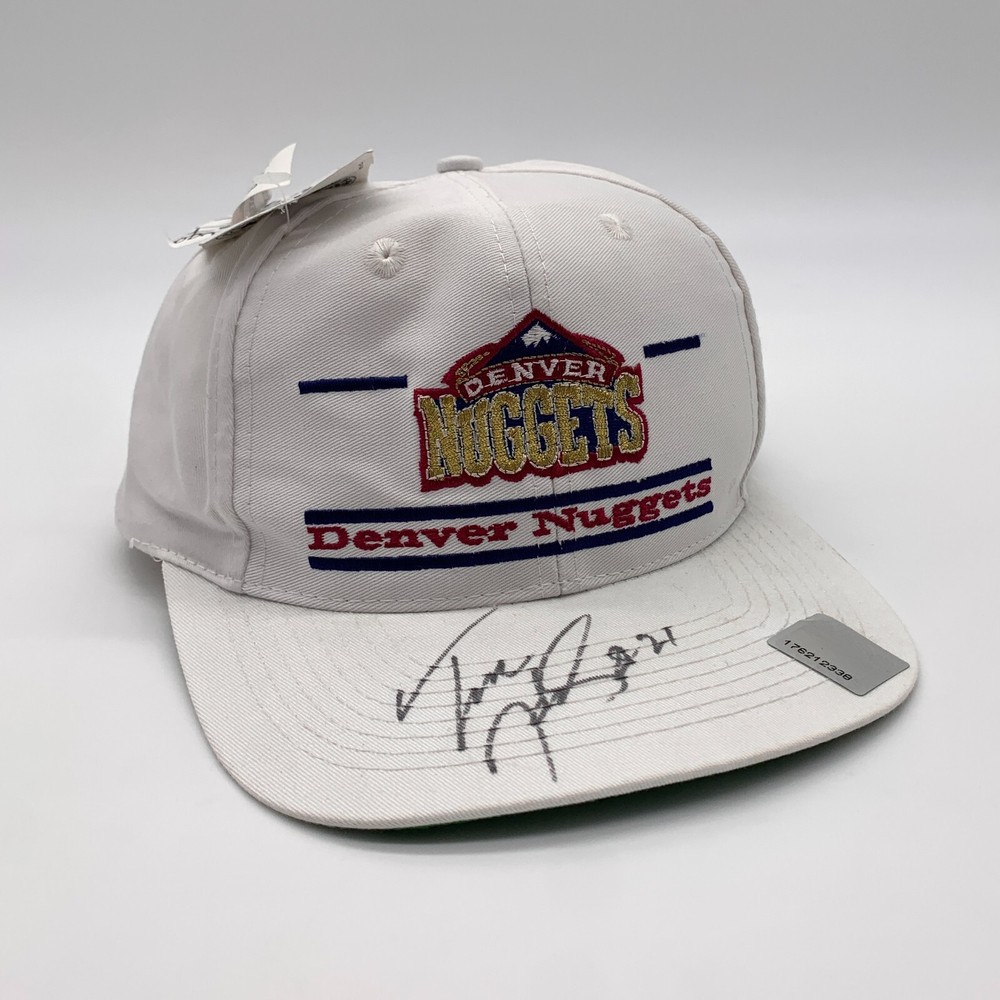 Vintage Denver Nuggets NBA Split Bar Snapback Hat The Game Signed Tom Hammonds