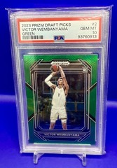 2023 Panini Prizm Draft Picks Victor Wembanyama #2 Green PSA 10 RC