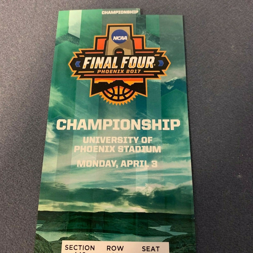 2017 NCAA Men&rsquo;s Basketball Tournament Final Souvenir Ticket – UNC-Gonzaga