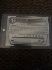 2025 Bowman Chrome Gage Wood #BDC-4 Green Mojo Refractor /99 Phillies