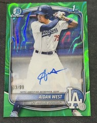Aidan West 2025 Bowman Draft Chrome 1st Auto /99 Green Lava CPA-AWE 🔥 LA…
