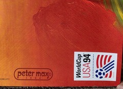 1992 Official FIFA World Cup &rsquo;94 Peter Max Poster USA #2 Pop Art Rolled NOS /EX