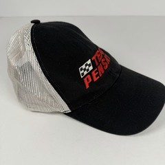 Team Penske Racing Hat Black White Mesh Hook & Loop Strap Cap NASCAR IndyCar