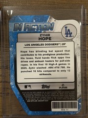 2025 Bowman Draft – Bowman in Action Zyhir Hope #BIA-11 Mojo Refractor (RC)