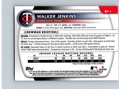 2025 Bowman #BP-1 Walker Jenkins Prospects Sky Blue #/499