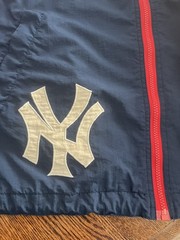 Vtg 90&rsquo;s NY Yankees Jacket Genuine Merchandise by Mirage Red/White/Blue Zip Sz L