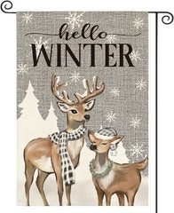 AVOIN colorlife Hello Winter Reindeer Garden Size-12 x 18", Multi