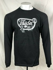 CHICAGO WHITE SOX LONG SLEEVE BLACK T-SHIRT BY STITCHES MEN&rsquo;S M L XL FREE SHIP