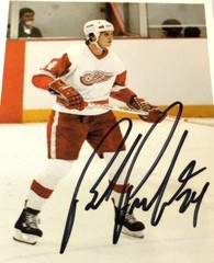 Bob Probert SIGNED Autograph Detroit Red Wings Little Caesars Photo Card 1987-88