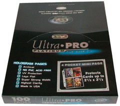 100 Ultra Pro Platinum 4 Pocket Mini Pages 2-1/2×3-1/2 team set album sheets