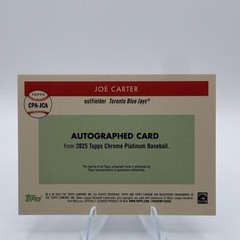 2025 Topps Chrome Platinum Joe Carter #CPA-JC Blue Toile Refractor /99 Auto