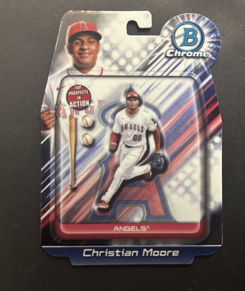 2024 Bowman Draft – Bowman in Action Christian Moore #BIA-6 Rookie Angels