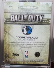 2025-26 Topps Chrome – Ball of Duty Cooper Flagg #BD-21 (RC)