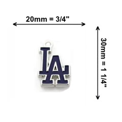 MLB Los Angeles Dodgers X-Large Team Logo Pendant Necklace on a .925 Snake Chain