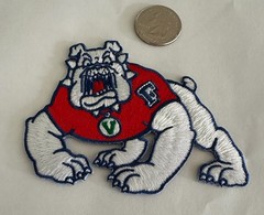 BULLDOGS Embroidered Iron On Patch: 4”x 3” Awesome!