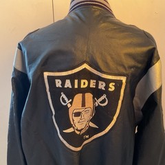 Oakland Los Angeles Raiders Leather Jacket NFL VTG G-III CARL BANKS Sz XXLT