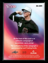 2026 Leaf Vivid George Wolkow Auto Mojo Purple #/3 #BA-GW1