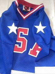 Team USA Olympics Jersey BLUE Clean Mens Small Vintage Sewn Lake Placid 1980 K1