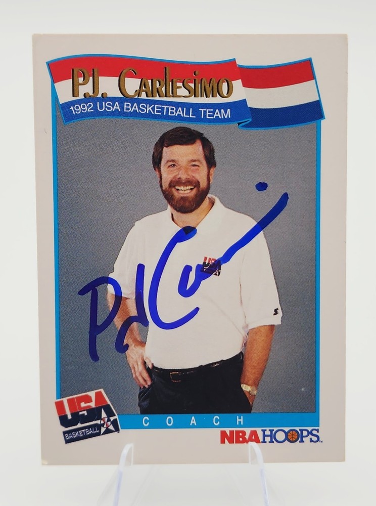 PJ Carlesimo Signed 1991 Skybox Card #587 Team USA NBA HOF Auto RAD