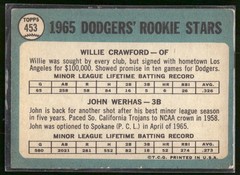 #453 Dodgers 1965 Rookie Stars (Willie Crawford / John Werhas) RS, RC 1965 Topps