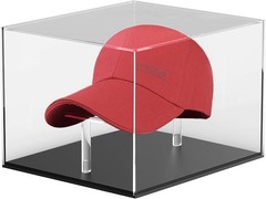 Acrylic Hat Display Case – Clear Baseball Football Cap Holder Stand Square UV Pr