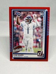 Cam Ward 2025 Donruss Rookies & Highlights Red /49 Titans #DRH-89