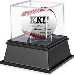UV Protected Acrylic Baseball Display Case with Elegant Black Base, 4.3&Prime; Height
