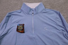 Rhoback Shirt Womens Large 2024 NCAA Final Four Phoenix Quarter Zip Blue Stripe