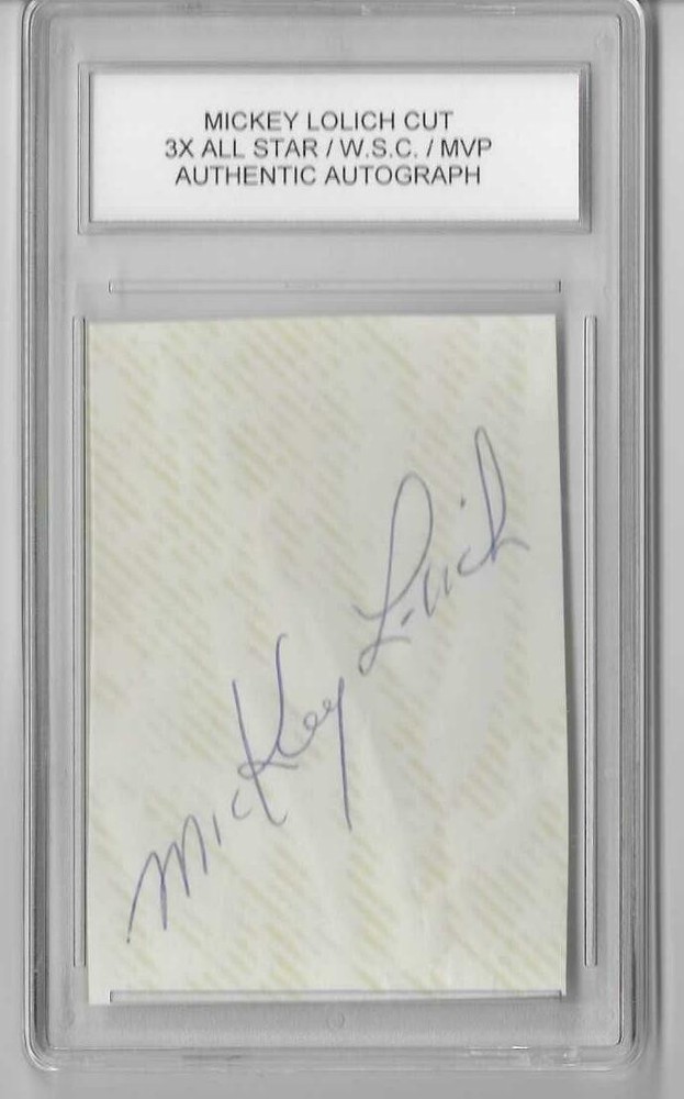 MICKEY LOLICH Signed Index Card Album Cut Tigers Legend Slabbed Auto Autograph