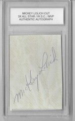 MICKEY LOLICH Signed Index Card Album Cut Tigers Legend Slabbed Auto Autograph