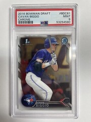 CAVAN BIGGIO 2016 Bowman Chrome 1ST BOWMAN RC! PSA MINT 9! #BDC-81! BLUE JAYS!