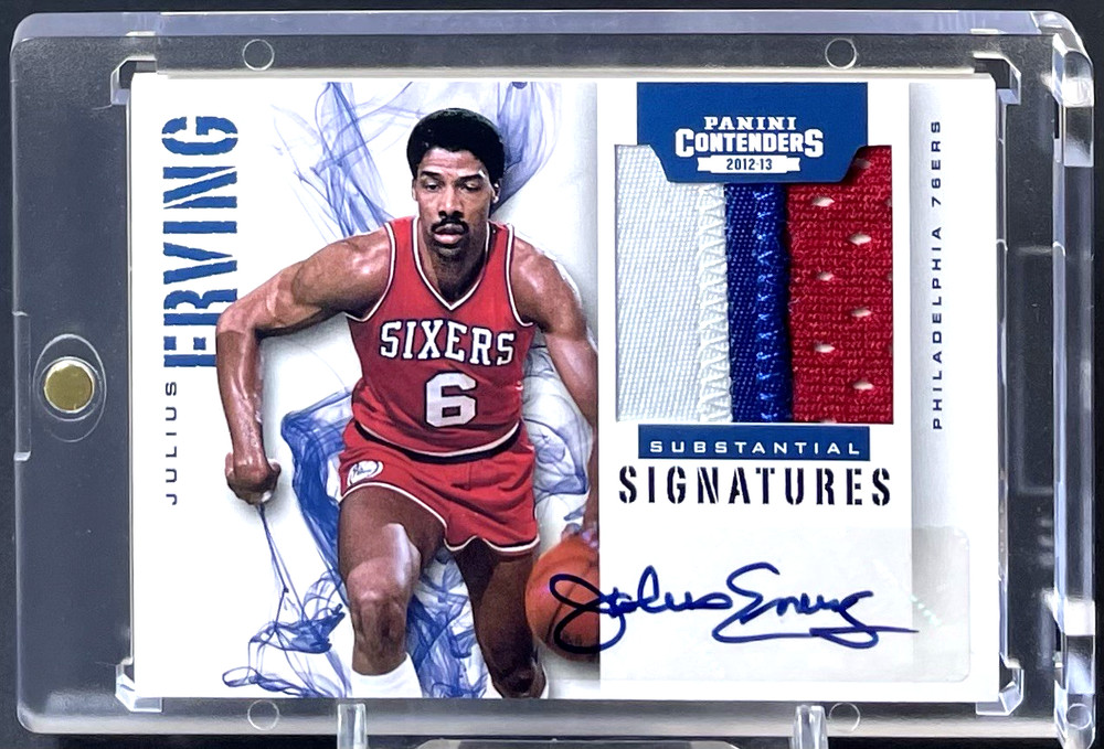 ( /10 ) Julius Erving 2012-13 Contenders Substantial Signatures Prime Patch Auto